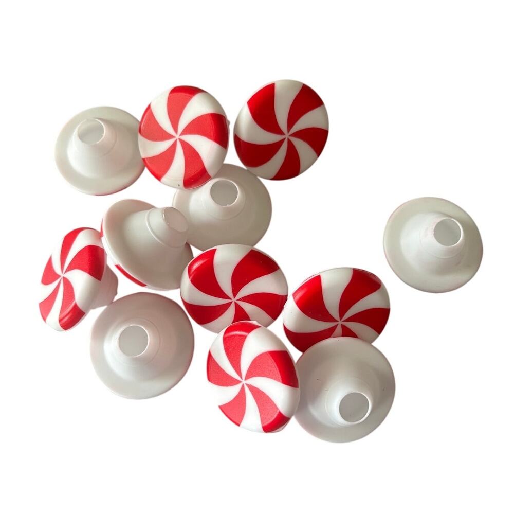 12 Christmas Peppermint Candy Cabinet Stretchable Pull Over Knob Covers Holiday
